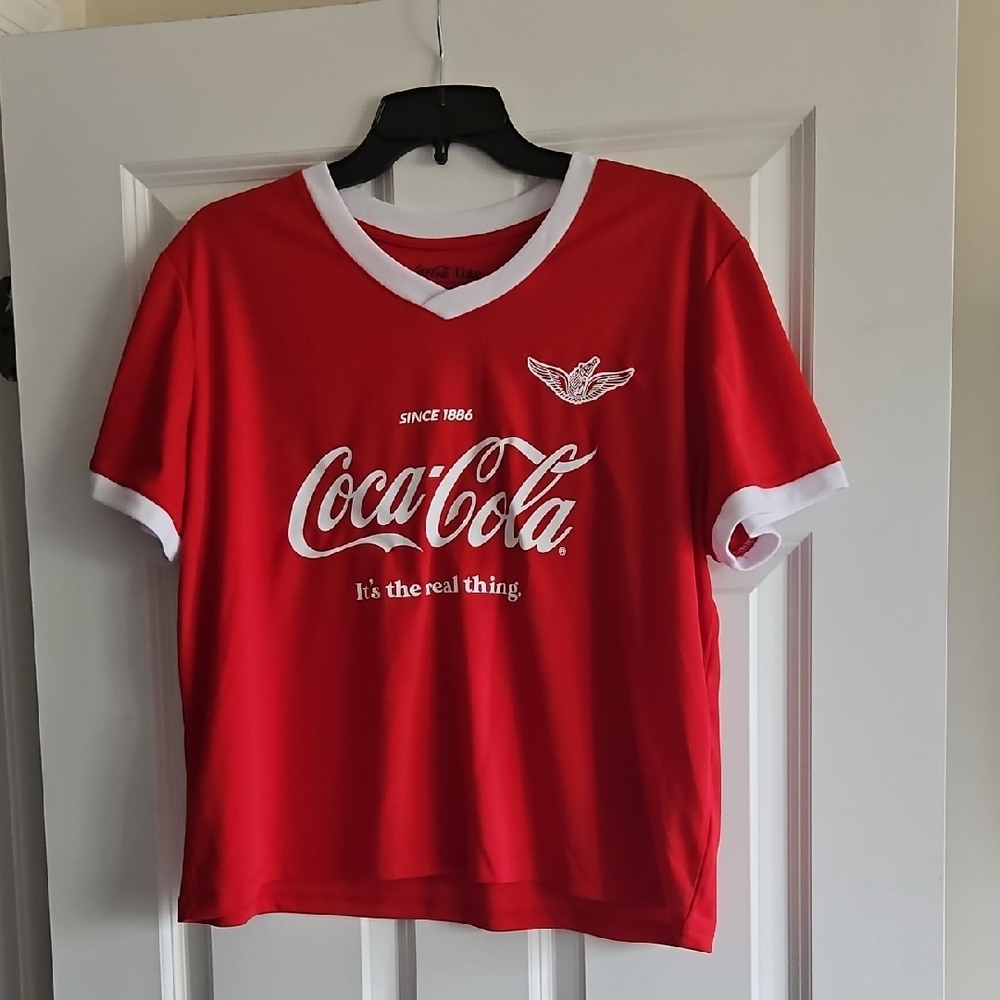 Coca Cola Red Tee with White Logo and Trim
